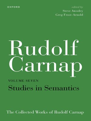 cover image of The Collected Works of Rudolf Carnap, Volume 7